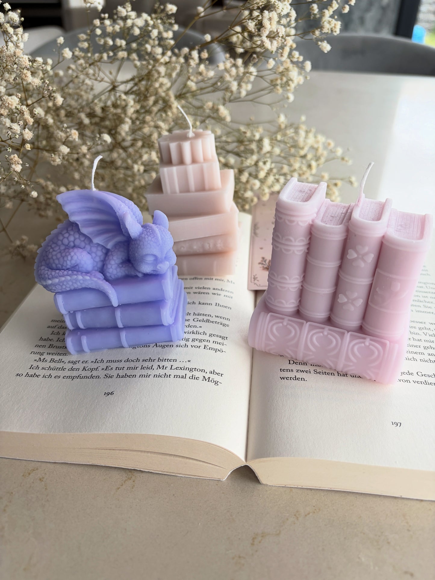Handgegossene Bookish Kerze